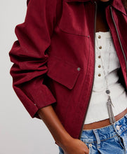 Load image into Gallery viewer, Blair Vegan Suede Jacket in Dionysus