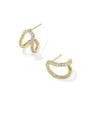 Load image into Gallery viewer, Kendra Scott Daphne Pave Gold Huggie Earring in White CZ