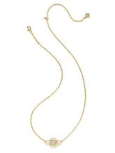 Load image into Gallery viewer, Kendra Scott Abbie Medallion Gold Pendant Necklace in Neutral Mix
