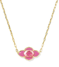 Load image into Gallery viewer, Kendra Scott Abbie Medallion Gold Pendant Necklace in Hot Pink Mix
