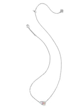 Load image into Gallery viewer, Kendra Scott Tatum Silver Short Pendant Necklace in White CZ Mix