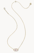 Load image into Gallery viewer, Kendra Scott Elisa Pave Frame Gold Necklace in Ivory MOP “Love”