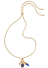 Load image into Gallery viewer, Kendra Scott Catherine Vintage Gold Charm Necklace in Blue Lapis