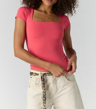 Load image into Gallery viewer, Sunfade Clean Lines Baby Tee in Tart Berry