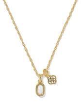 Load image into Gallery viewer, Kendra Scott Mini Elisa Dira Gold Necklace in Bright White Opal