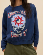 Load image into Gallery viewer, Grateful Dead Europe 72 Shrunken Raglan Sweatshirt in Washed Indigo