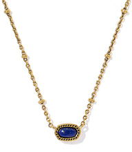 Load image into Gallery viewer, Kendra Scott Mini Elisa Vintage Gold Satellite Necklace in Blue Lapis