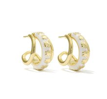Load image into Gallery viewer, Kendra Scott Jane Gold Convertible Huggie Earring in White Enamel