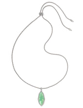 Load image into Gallery viewer, Kendra Scott Ophelia Silver Long Pendant Necklace in Mint Iridescent Abalone
