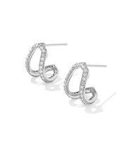 Load image into Gallery viewer, Kendra Scott Daphne Pave Huggie Earring in Silver/White CZ