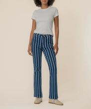 Load image into Gallery viewer, Kelsey High Rise Ankle Flare in Indigo & White