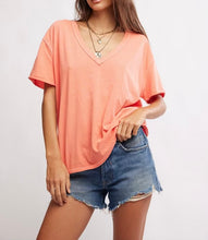 Load image into Gallery viewer, Nina V-Neck Tee in Thriving Coral