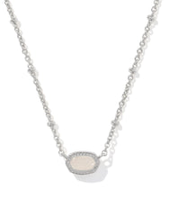 Load image into Gallery viewer, Kendra Scott Mini Elisa Silver Satellite Pendant Necklace in Iridescent Drusy