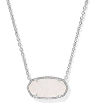 Load image into Gallery viewer, Kendra Scott Elisa Statement Silver Pendant Necklace in Iridescent Drusy