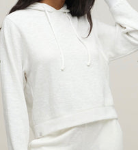 Load image into Gallery viewer, Slub Double Knit Seamed Hoodie in Pearl