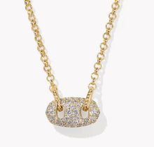 Load image into Gallery viewer, Kendra Scott Bailey Gold Pave Pendant Necklace in White Crystal