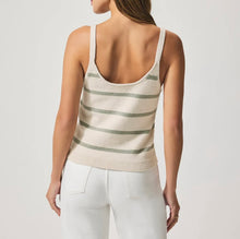 Load image into Gallery viewer, Daphne Stripe Sweater Tank in Moonstone/Olive Branch