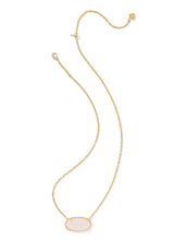 Load image into Gallery viewer, Kendra Scott Elisa Statement Gold Pendant Necklace in Iridescent Drusy
