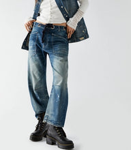 Load image into Gallery viewer, Moxie Low Slung Pull On Barrel Jeans in Timeless Blue