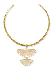 Load image into Gallery viewer, Kendra Scott Vintage Gold Margot Statement Necklace in Iridescent Abalone