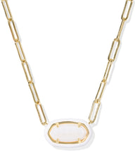 Load image into Gallery viewer, Kendra Scott Elisa Enamel Frame Paperclip Necklace in Gold-Mix