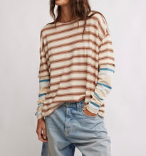 Load image into Gallery viewer, Nina Stripe Long Sleeve in Neutral Combo