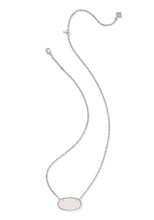 Load image into Gallery viewer, Kendra Scott Elisa Statement Silver Pendant Necklace in Iridescent Drusy