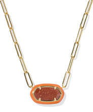 Load image into Gallery viewer, Kendra Scott Elisa Enamel Frame Paperclip Necklace in Gold-Mix