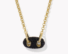 Load image into Gallery viewer, Kendra Scott Bailey Gold Pave Pendant Necklace in Black Crystal