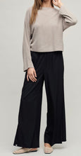 Load image into Gallery viewer, Matte Sateen Palazzo Pant in Black