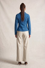 Load image into Gallery viewer, Denim Long Sleeve V-Neck Top