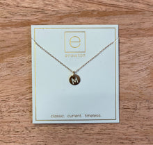 Load image into Gallery viewer, 16” Initial Respect Small Gold Disc Necklace