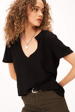 Load image into Gallery viewer, Plata Notched Tee in Black