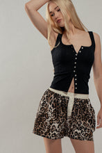 Load image into Gallery viewer, Contrast Stitch Button-Up Tank in Black