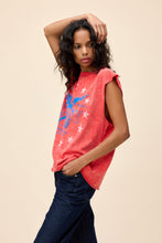 Load image into Gallery viewer, Johnny Cash Muscle Tank in Red Acid Wash