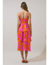 Load image into Gallery viewer, Pacey Floral Yanni Ruffle Midi Dress in Orange