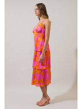 Load image into Gallery viewer, Pacey Floral Yanni Ruffle Midi Dress in Orange