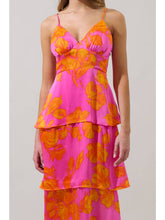Load image into Gallery viewer, Pacey Floral Yanni Ruffle Midi Dress in Orange