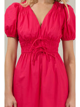 Load image into Gallery viewer, Saylor Smocked Mini Dress in Fuchsia