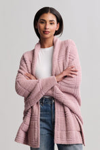 Load image into Gallery viewer, CozyChic Cotton Tonal Plaid Blanket Wrap in Teaberry