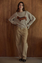 Load image into Gallery viewer, Dog Print Pullover Sweater in Light Mocha