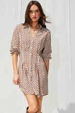 Load image into Gallery viewer, Printed Shirt Dress in Brown