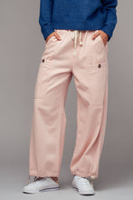 Load image into Gallery viewer, Adjustable Hem Cotton Utility Cargo Pants in Pink