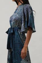 Load image into Gallery viewer, Kirby Geometric One Shoulder Satin Maxi Dress in Navy