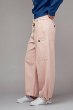 Load image into Gallery viewer, Adjustable Hem Cotton Utility Cargo Pants in Pink