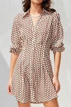 Load image into Gallery viewer, Printed Shirt Dress in Brown