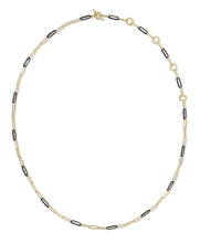 Load image into Gallery viewer, Courtney Gold Paperclip Link Necklace in Black Enamel
