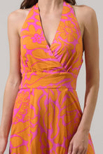 Load image into Gallery viewer, Kaci Floral Magic Moment Halter Jumpsuit in Orange
