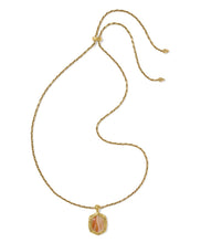 Load image into Gallery viewer, Tiger Striped Daphne Vintage Gold Small Long Pendant Necklace in Orange Banded Agate
