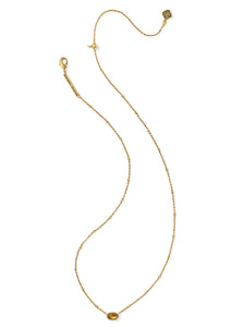 Kendra Scott Mini Elisa Vintage Gold Satellite Necklace in Marbled Amber Illusion